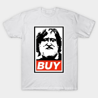 Gabe Newell Steam Sale Buy Poster Design Obey T-Shirt